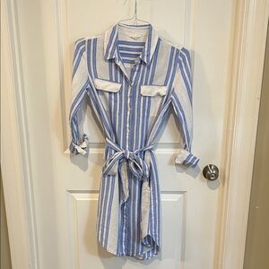 Caslon Blue and White Striped Dress